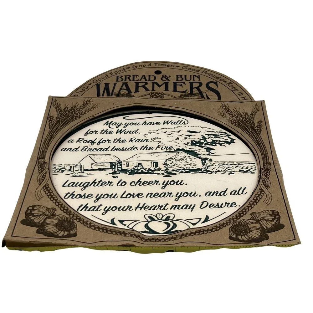 Seneca Ceramics New Bread Bun Warmer Irish Blessing Handcrafted Holiday USA Made